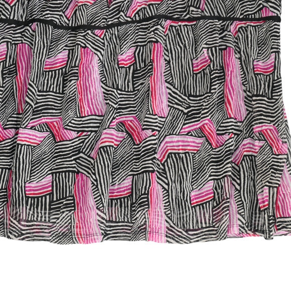 Alfani Baby Doll Blouse Women 2X Pink Black Empire Waist Mesh Lined Short Sleeve - Picture 5 of 12